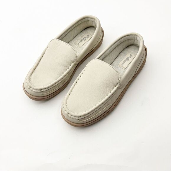 MY SLIPPERS By My Pillow Leather Cream Memory Foam Slip On Moccasins, Size 7 - Picture 8 of 11